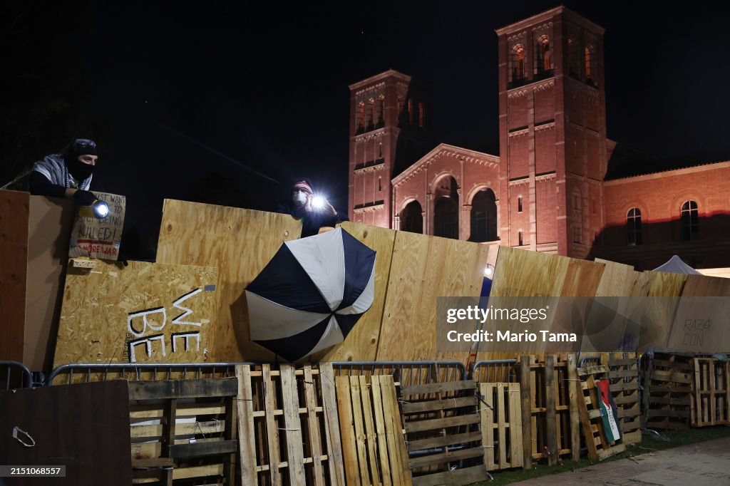 Police Patrol UCLA Campus After Attack On Student Encampment