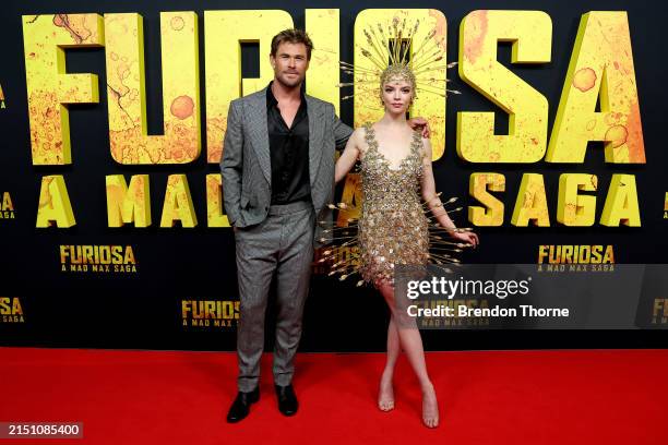 Chris Hemsworth and Anya Taylor-Joy attend the Australian premiere of "Furiosa: A Mad Max Saga" on May 02, 2024 in Sydney, Australia.