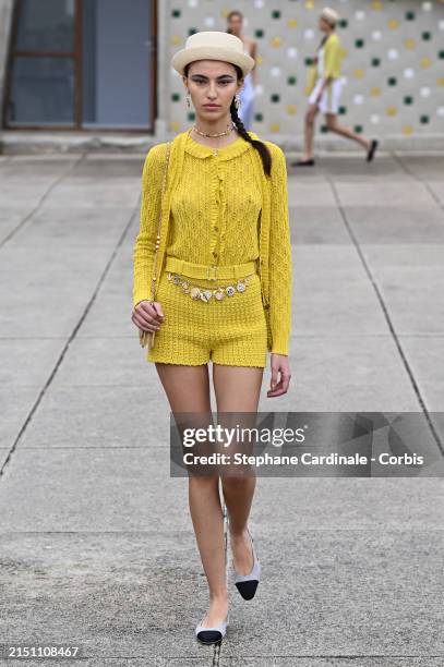 Model walks the runway during the Chanel Cruise 2024-2025 show on May 02, 2024 in Marseille, France.