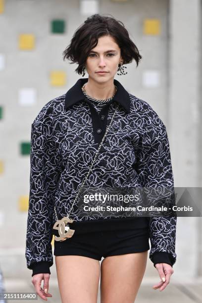 Model walks the runway during the Chanel Cruise 2024-2025 show on May 02, 2024 in Marseille, France.