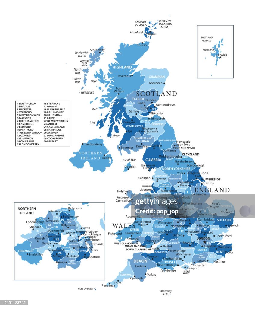 United Kingdom Map. Color Vector Map of the United Kingdom