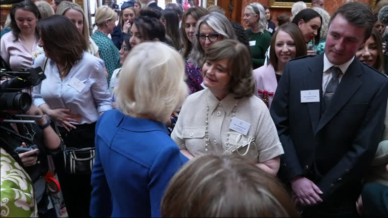 GBR: Queen Camilla hosts a reception in recognition of those who support survivors of sexual assault