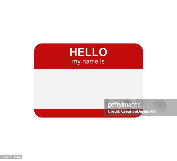 blank hello my name is sticker tag - sticker stock illustrations