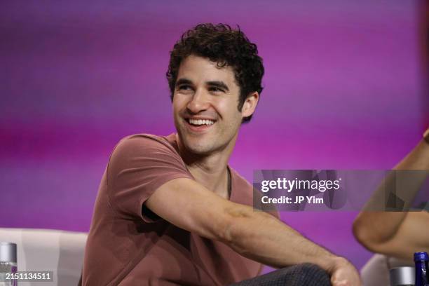 Darren Criss speaks onstage at the TAAF Heritage Month Summit at The Glasshouse on May 02, 2024 in New York City.