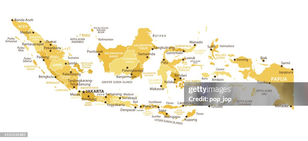 Indonesia Map. Vector colored map of Indonesia