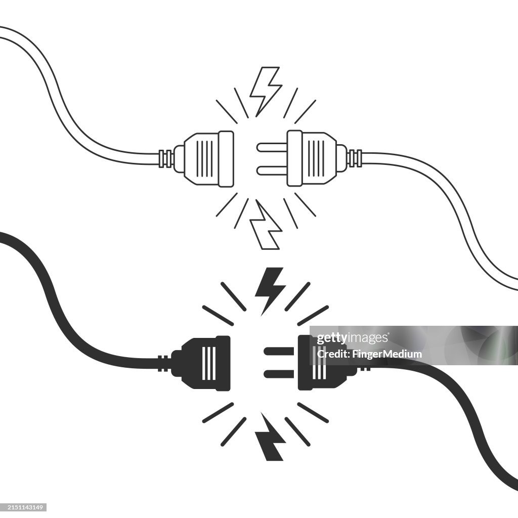 Concetto di scollegamento elettrico da spina e presa