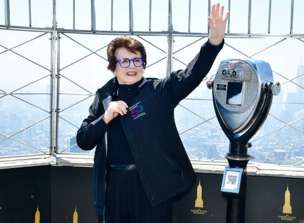 NY: Billie Jean King Lights the Empire State Building in Honor of the Women's Sports Foundation's 50th Anniversary