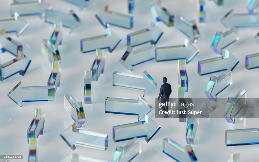 Concept of choice, making decisions, risk, adversity, doorway, pathway