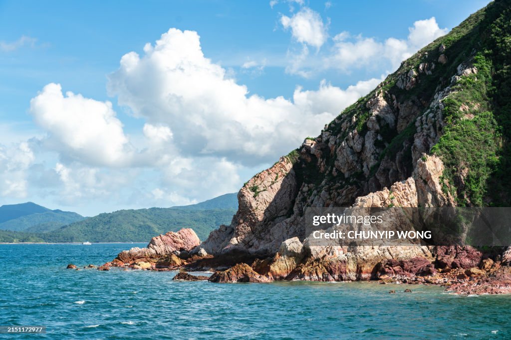 A stone island in the sea, Double Haven, Hong Kong