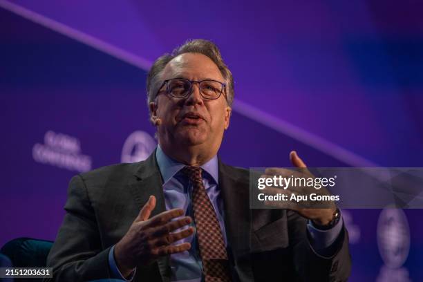 John C. Williams, President and CEO of the Federal Reserve Bank of New York, speaks at the Milken Institute's Global Conference at the Beverly Hilton...