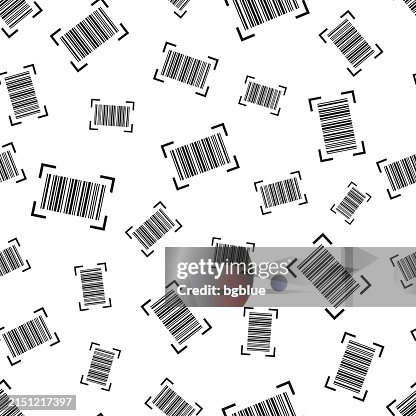 Barcode scan. Seamless pattern. Icons on white background Barcode scan. Seamless pattern. Icons on white background