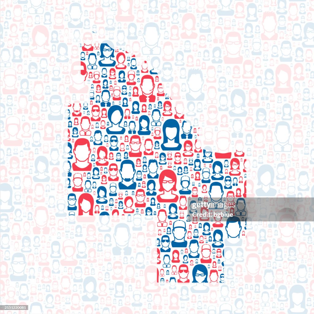 Marquette County, Michigan. Map with blue and red People