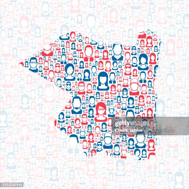 Ulster County New York Map With Blue And Red People High-Res Vector Graphic