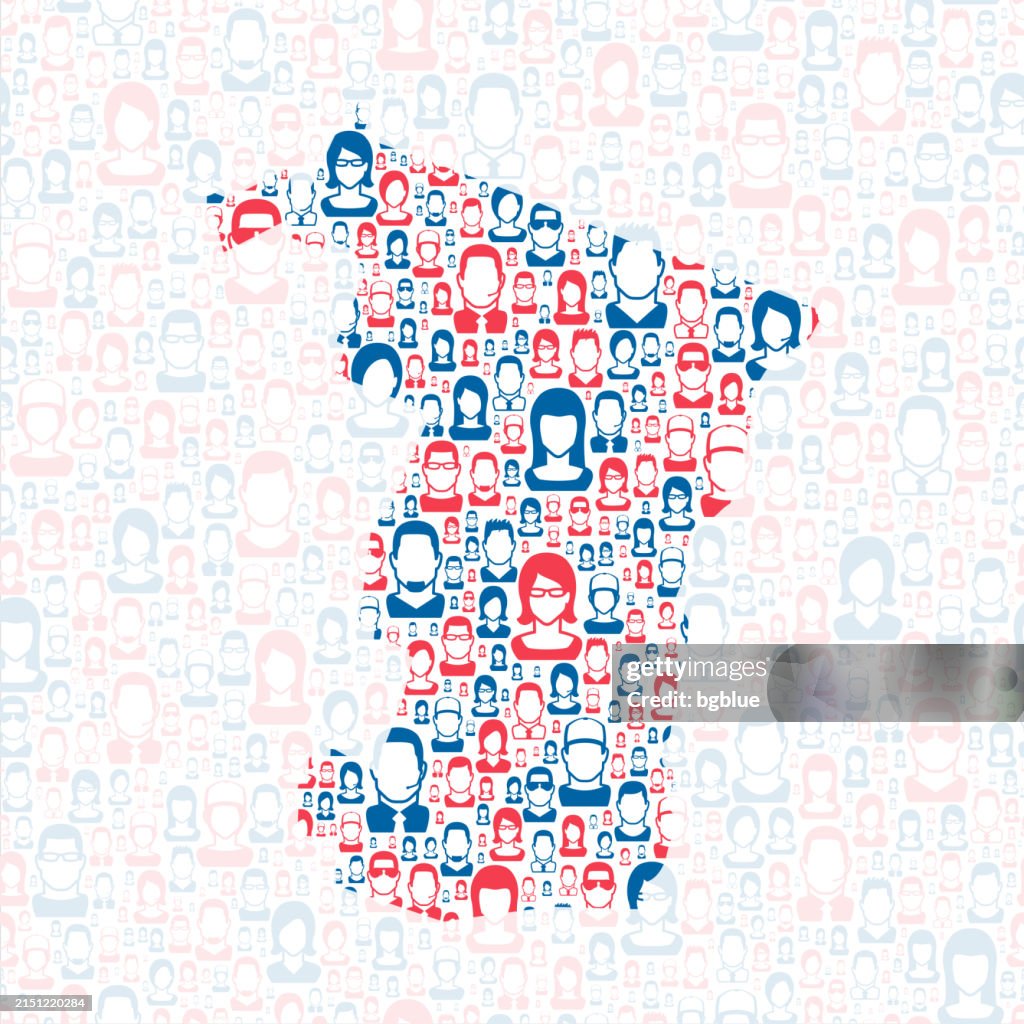 Windsor County, Vermont. Map with blue and red People