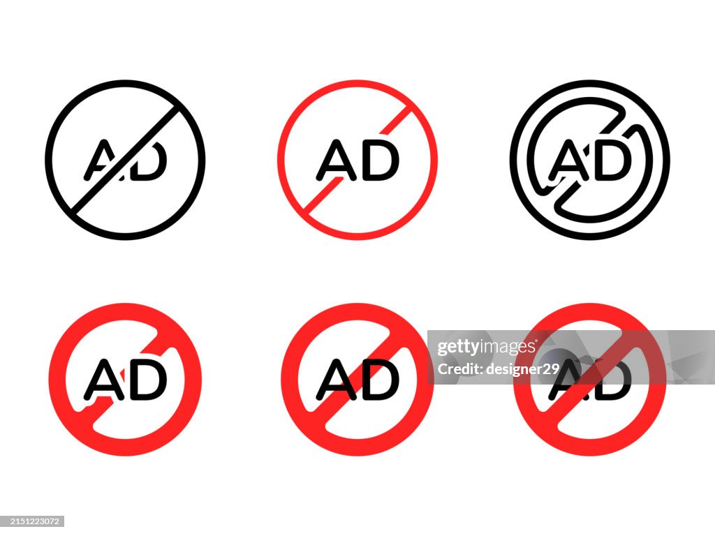 Ad Blocker Sign Set Vector Design High-Res Vector Graphic - Getty Images