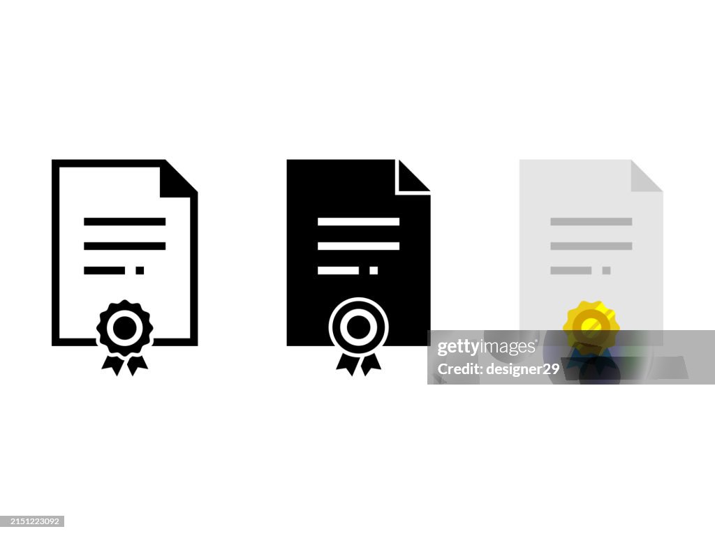 Certificate Icon Set Vector Design.