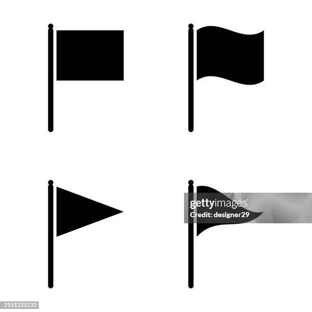 flag icon set vector design. - flagpole stock illustrations