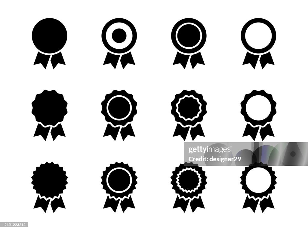 Award or Medal Badge Vector Set.