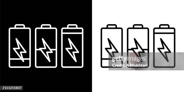 electric battery icon. - low battery vector stock illustrations