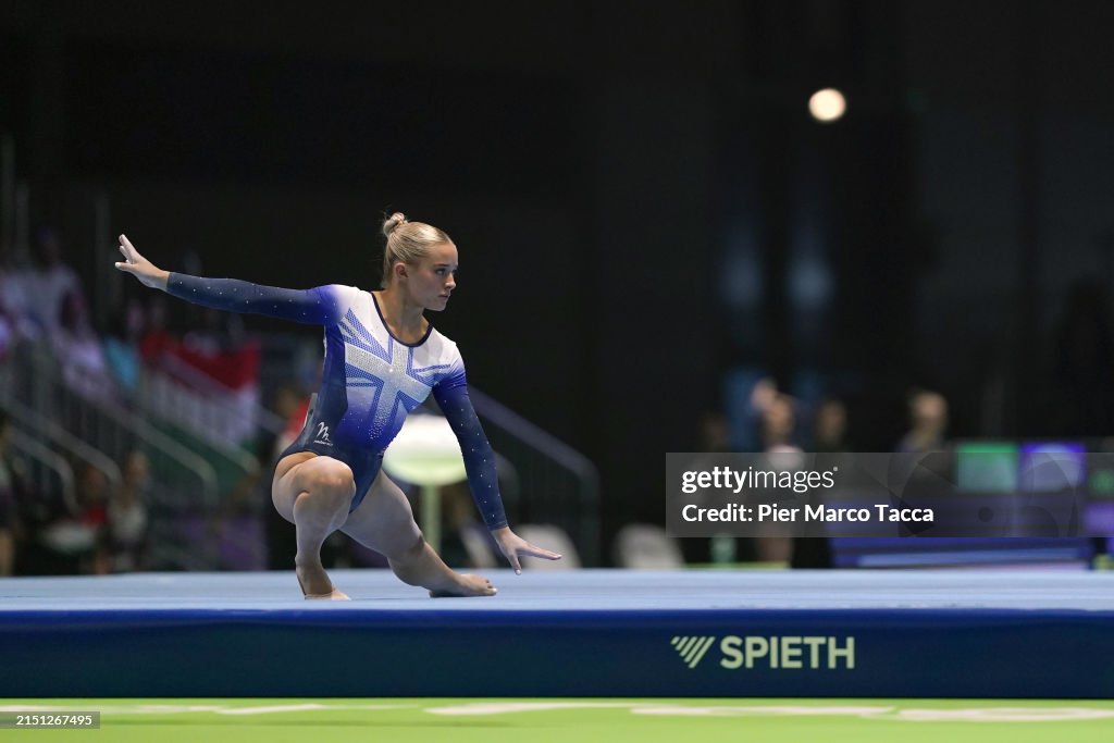 Ruby Evens Ruby Evans of Great Britain competes on Floor during the Seniors ...