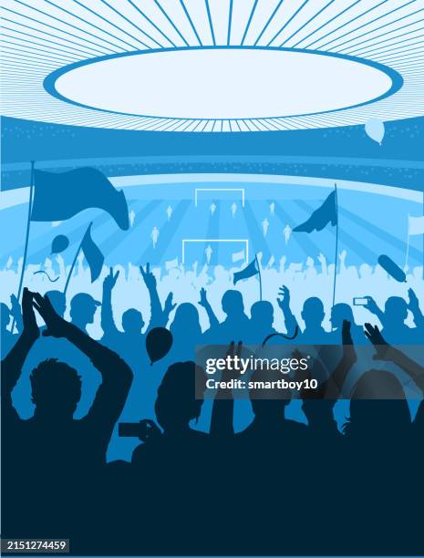 football or soccer stadium - crowd cheer stadium clapping stock illustrations