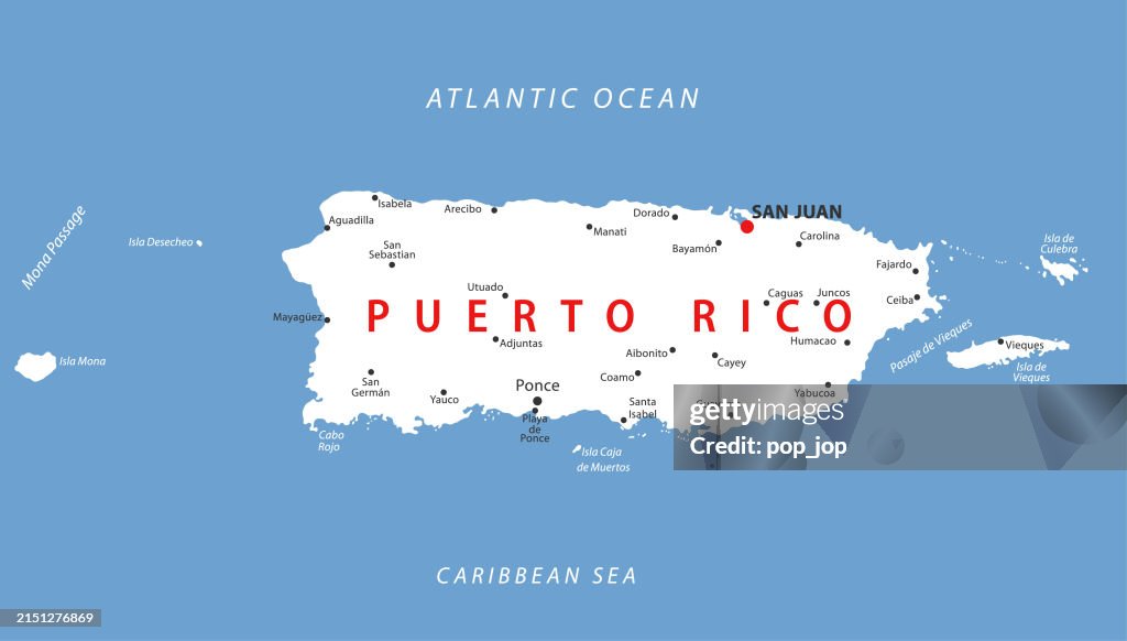 Puerto Rico Map Vector Colored Map Of Puerto Rico High-Res Vector ...