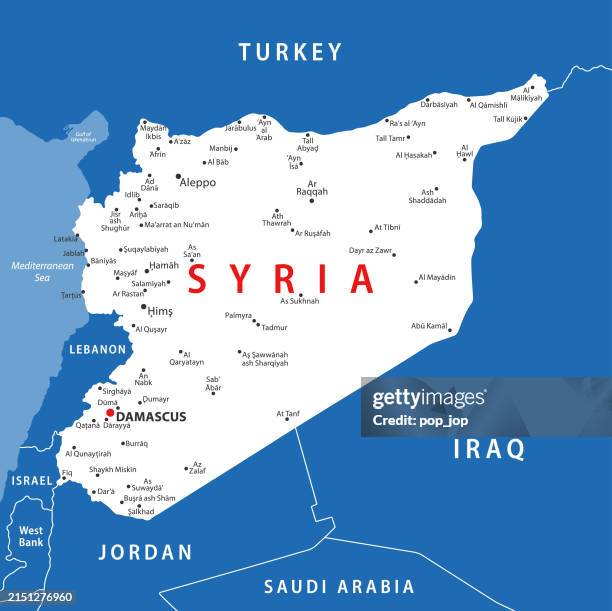 Syria Map Vector Colored Map Of Syria High-Res Vector Graphic - Getty ...