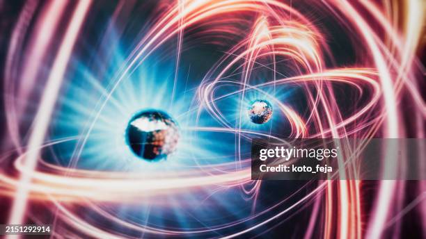 quantum correlation - qubit stock pictures, royalty-free photos & images