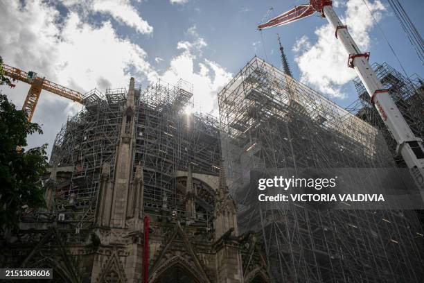 Preview of the reconstruction of the Notre Dame de Paris Cathedral, France on May 3, 2024.