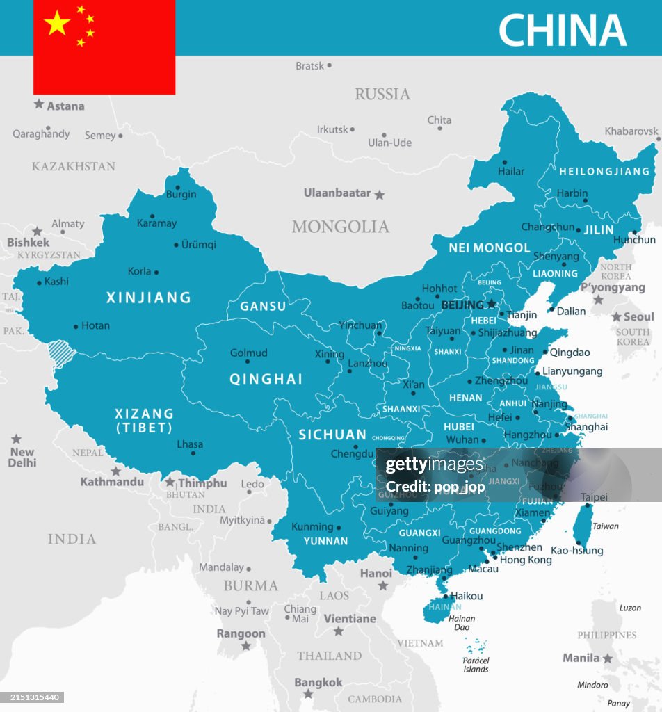Map of China - Vector illustration