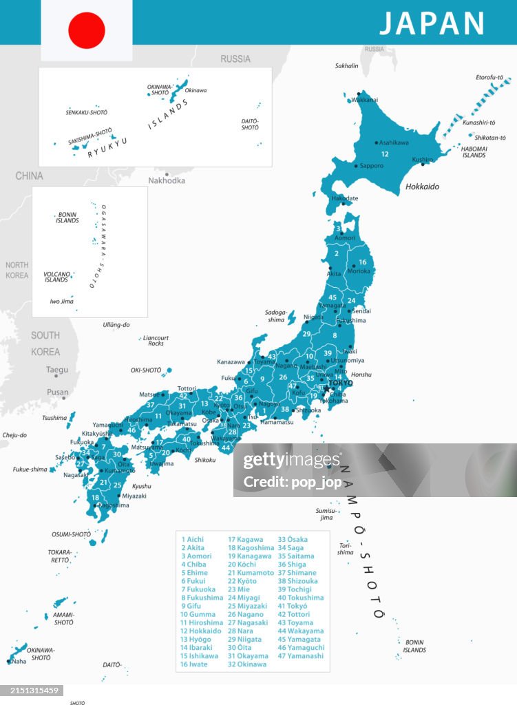 Map of Japan - Vector illustration