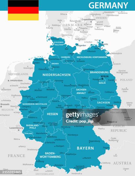 illustrations, cliparts, dessins animés et icônes de carte de l’allemagne - illustration vectorielle - benelux