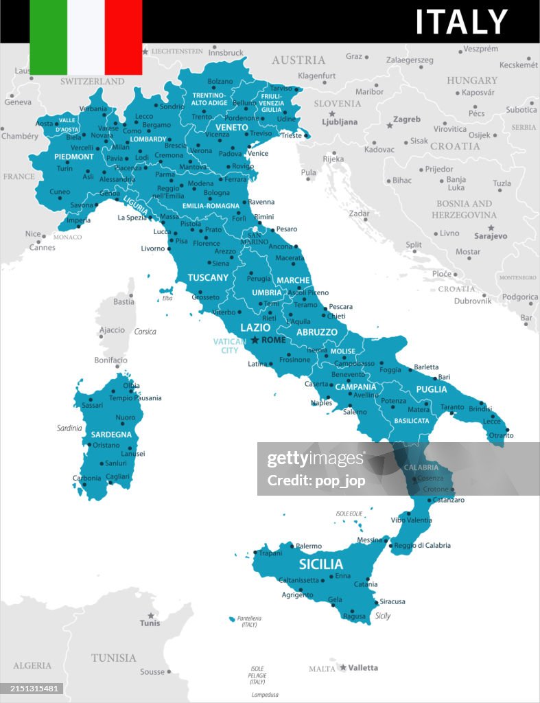 Map of Italy - Vector illustration