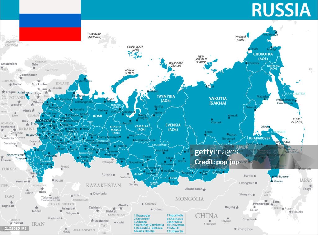 Map of Russia - Vector illustration