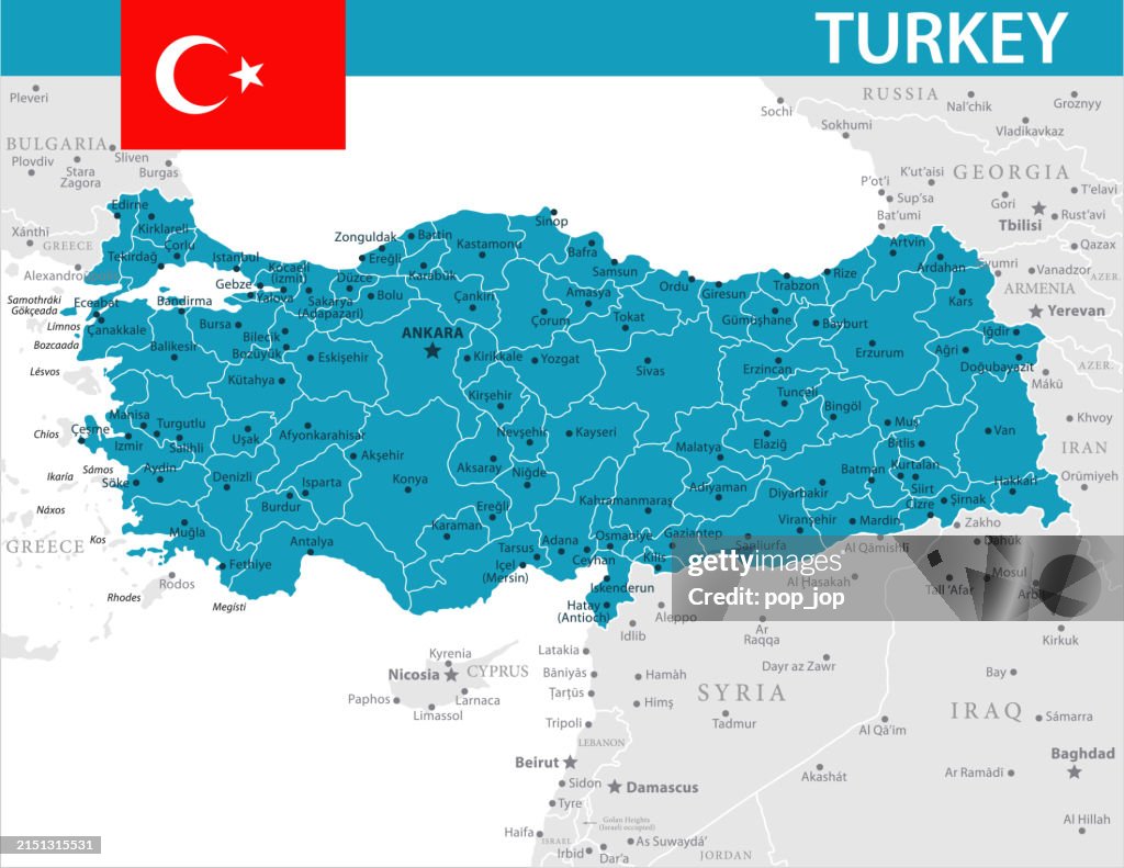 Map of Turkey - Vector illustration