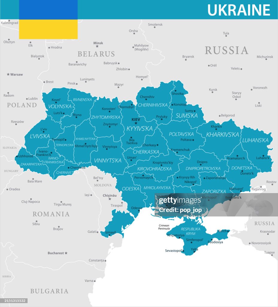 Map of Ukraine - Vector illustration