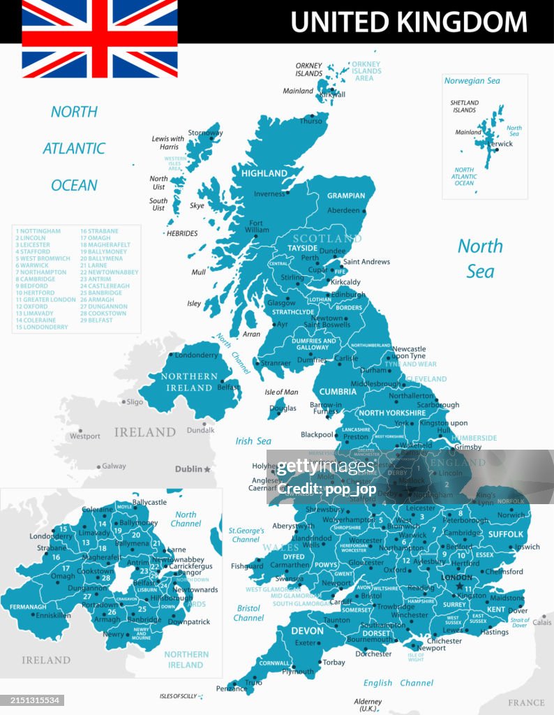 Map of United Kingdom - Vector illustration
