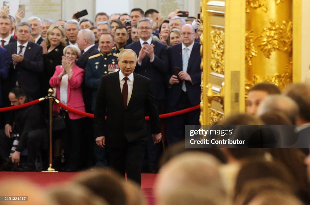 Putin Inorgeration Russian President Vladimir Putin enters the Alexandrovsky Hall of the ...