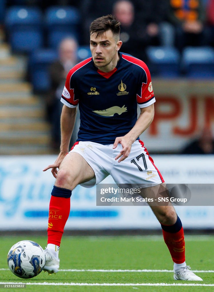 Falkirk's Ross MacIver in action during a cinch League One match