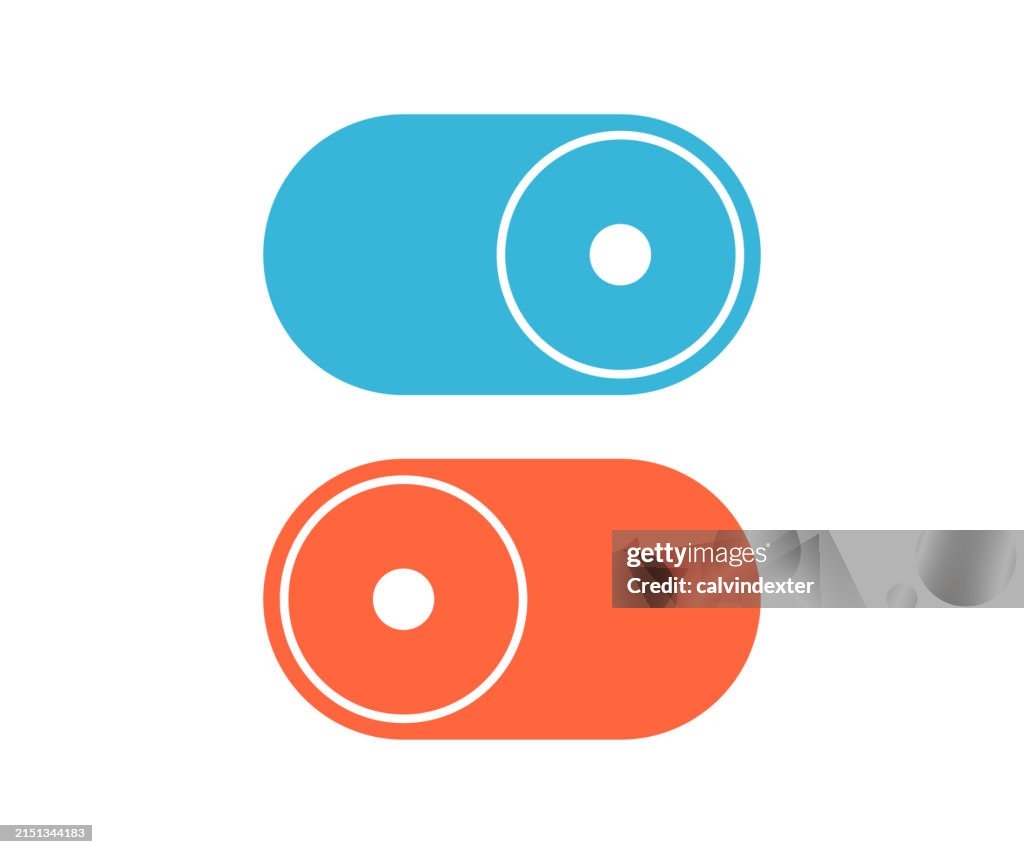 Turning On And Off Buttons Design High-Res Vector Graphic - Getty Images