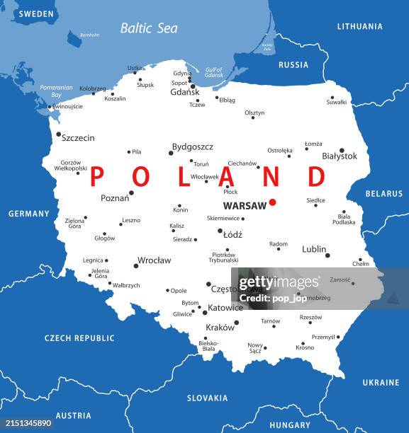 Poland Map Vector Colored Map Of Poland High Res Vector Graphic Getty Poland Map Vector Colored Map Of Poland 
