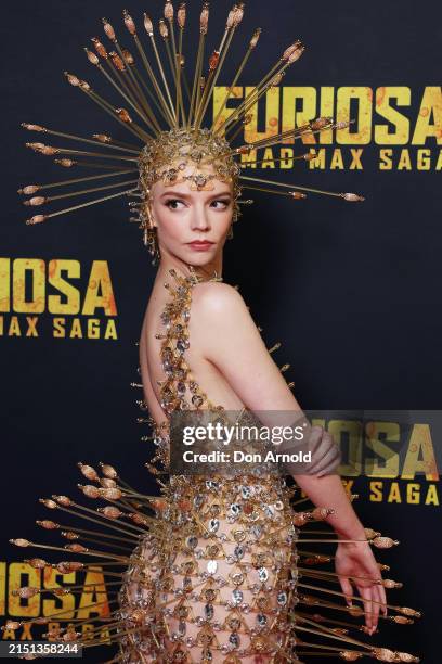 Anya Taylor-Jo attends the Australian premiere of "Furiosa: A Mad Max Saga" on May 02, 2024 in Sydney, Australia.