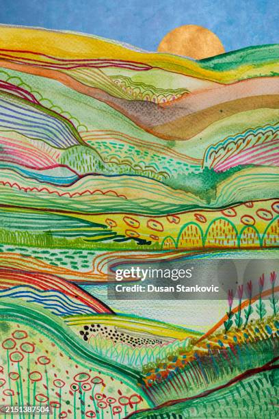 the tranquility you get in nature is priceless - art nature stock illustrations