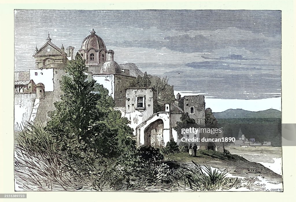 Lacco on the Island of Ischia a volcanic island in the Gulf of Naples, Italy, 1881, Victorian History, Vintage illustration
