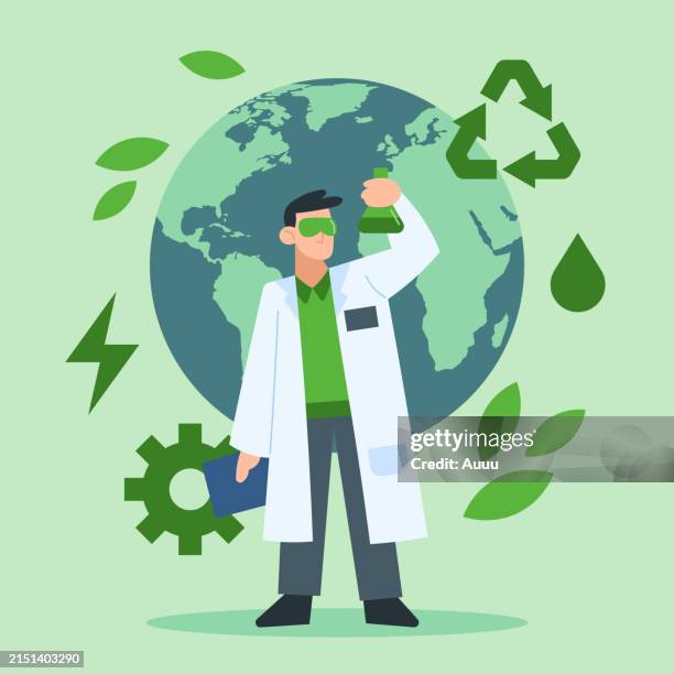 global warming related modern flat style vector illustration - protective workwear stock illustrations