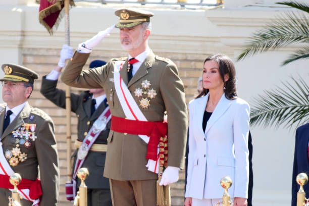 ESP: Spanish Royals Attend The 40th Anniversary Of The Flag Oath Of The 44th Promotion Of The General Military Academy
