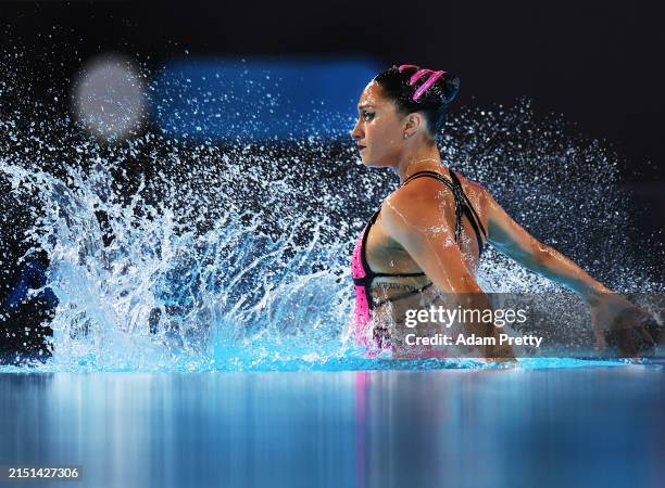 Anita Alvarez and Ruby Remati of Team USA perform their routine in the Women's Duet Free during the World Aquatics Artistic Swimming World Cup 2024 -...