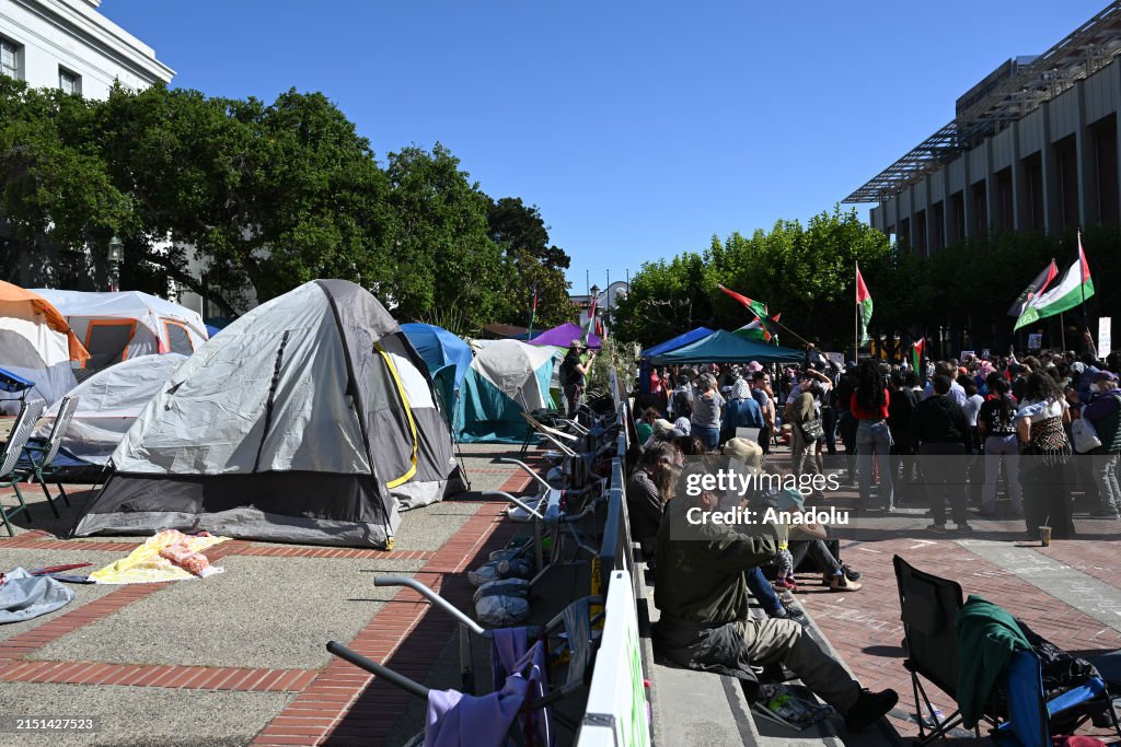Hundreds of student gather at UC Berkeley to demand end to Gaza war, divestment from Israel