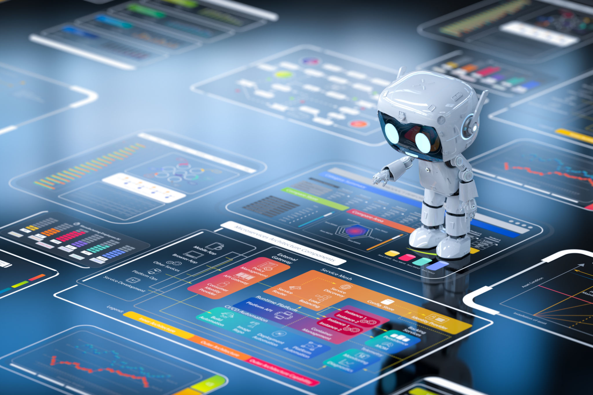 Personal assistant robot with colorful digital graphic display Personal assistant robot with colorful digital graphic display