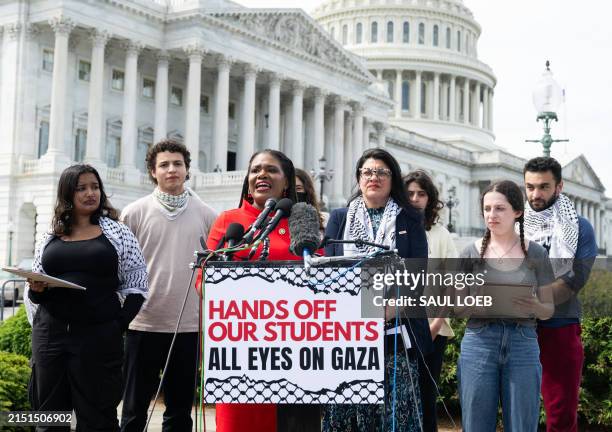 DC: Rep. Bush And Rep. Tlaib Join GWU Student Protesters For A News Conference On Capitol Hill